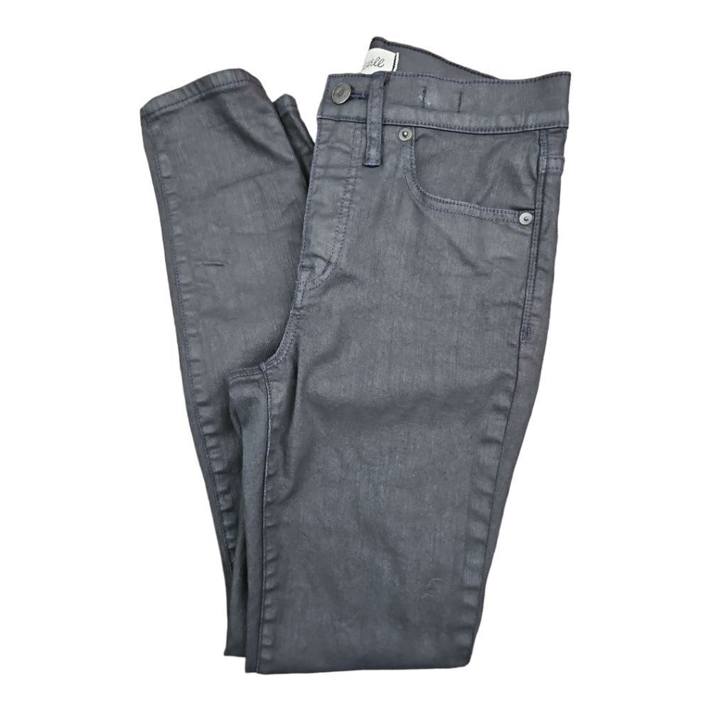 Madewell Black Wax Coated High-rise Skinny Jeans Size 28